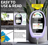 Make plant care easy with the 2-in-1 Soil Moisture & pH Meter, designed to monitor critical moisture levels and pH balance for healthy, thriving plants. Battery-free with a dual dial display, it provides instant, accurate results. Ideal for indoor and outdoor use, it’s perfect for gardeners of all levels and makes a great gift.