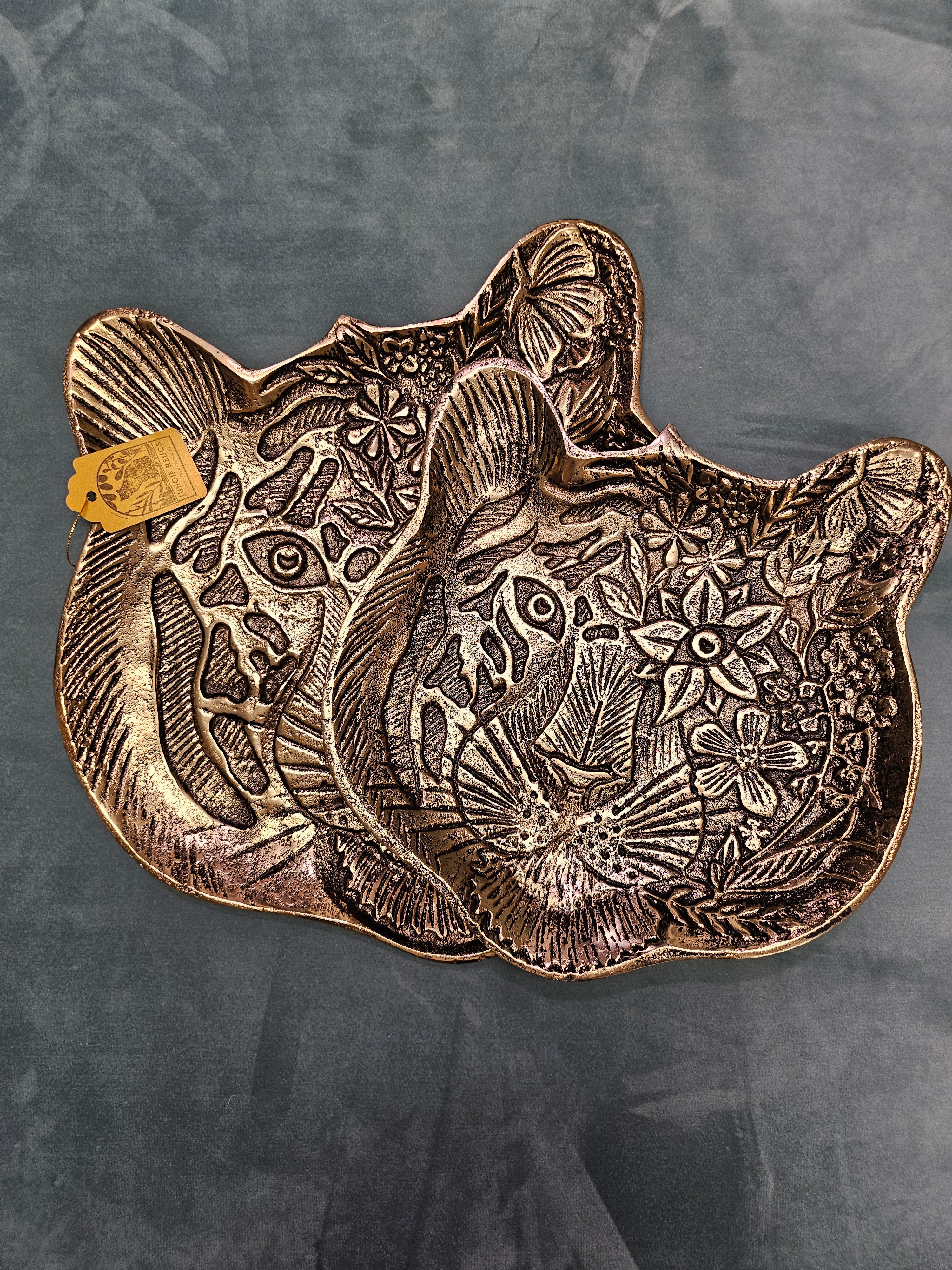 Tiger Embossed Metal Tray - Large