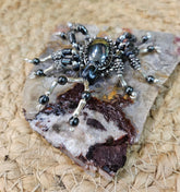 Discover KStonely’s Jeweled Insect and Creature Art on Semi-Precious Stone, featuring stunning 3D beaded sculptures. Crafted with glass crystals, agate, pearls, and fine beads on semi-precious stone. Each piece celebrates nature’s beauty. Perfect as decor or gifts.